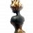 LOLA knob 3/4 back Bronze, black patina and gold plated
