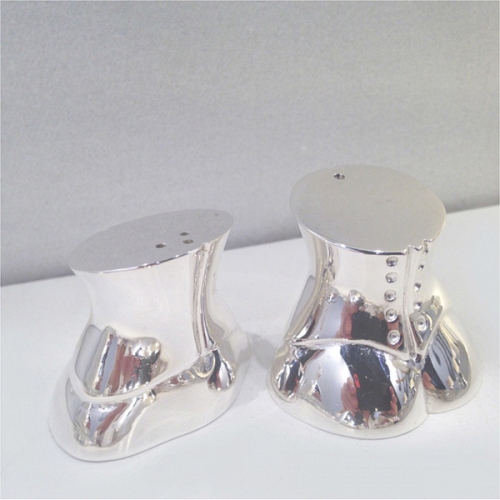 GWEN salt and pepper set, silver-plated bronze or gold-plated - © Lauret Studio