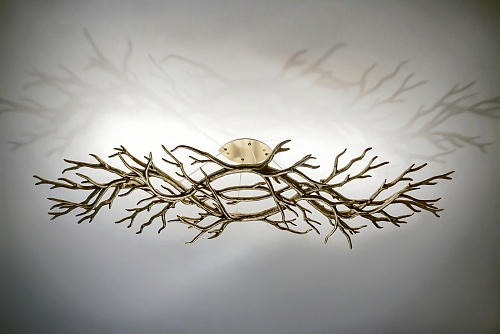 Méristème, suspension, bronze brossé. Longueur 170 cm. Richard Lauret pour - © Lauret Studio